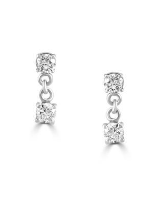 Effy 14K White Gold and 0.49 TCW Diamond Earrings - DIAMOND