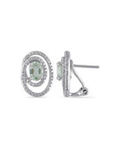 Concerto Green Amethyst and Diamond Sterling Silver Orbit Earrings - AMETHYST