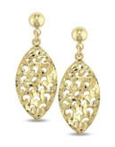 Fine Jewellery 14K Gold Cut-Out Leaf Drop Earrings - GOLD