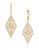 Effy 14K Yellow Gold and 1.03 TCW Diamond Ornate Drop Earrings - DIAMOND