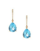 Town & Country 0.054 TCW Blue Topaz 14K Yellow Gold Earrings - BLUE TOPAZ