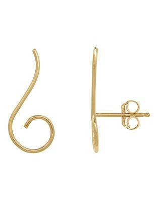 Fine Jewellery 14K Gold Swirl Earrings - YELLOW GOLD