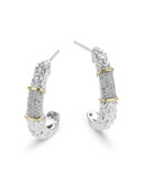 Fine Jewellery 14K Yellow Gold Sterling Silver Diamond Earrings - DIAMOND