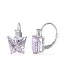 Concerto 15.30TCW Amethyst and White Topaz Sterling Silver Butterfly Earrings - AMETHYST