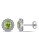 Concerto Sterling Silver and 0.1 TCW Diamond and Peridot Stud Earrings - PERIDOT