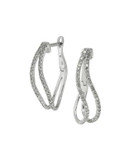 Fine Jewellery 0.05 TCW Diamond and 14K White Gold Hoop Earrings - DIAMOND