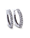 Fine Jewellery 14K White Gold Hoop Earrings with 1.0 Total Carat Weight Diamonds - DIAMOND