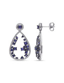 Concerto 14KW 0.40ct TDW and 2ct TGW Sapphire Earrings - BLUE