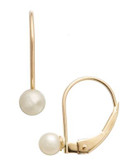 Fine Jewellery Girls 14K Lever Back Pearl Earrings - WHITE