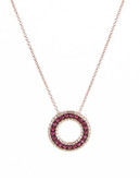 Effy 14K Yellow Gold 0.21Ct. T.W. Diamond and 0.30Ct. Natural Ruby Pendant Necklace - RUBY