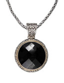 Effy Sterling Silver 18K Yellow Gold And Onyx Pendant - ONYX