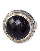 Effy 18K Yellow Gold and Silver Onyx Ring - ONYX - 7