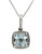 Effy 14K White Gold Diamond And Aquamarine Pendant - AQUAMARINE