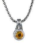 Effy Sterling Silver and 18k Gold Citrine and Diamond Pendant - CITRINE