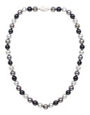 Honora Style Tri Tone Freshwater Pearl Necklace - BLACK