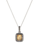 Fine Jewellery Sterling Silver and Quartz Doublet Pendant Necklace - BROWN