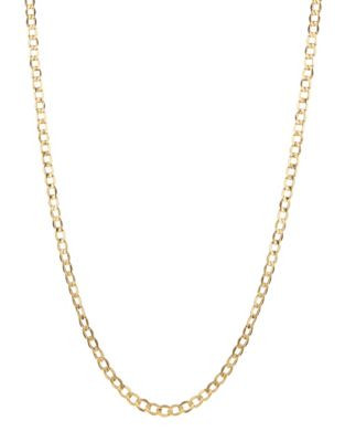 Fine Jewellery 10K Yellow Gold Curb Necklace - YELLOW GOLD