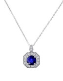 Effy 14K White Gold Diamond Sapphire Pendant - SAPPHIRE - 7