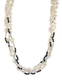 Effy Sterling Silver 6-8mm Pearl And Agate Necklace - PEARL