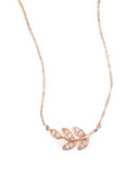 Fine Jewellery 14k Rose Gold Diamond Leaf Necklace - ROSE GOLD
