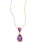 Fine Jewellery 14k Rose Gold Double Amethyst and 0.11 tcw Diamond Necklace - PURPLE