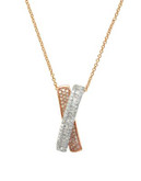 Effy 14K White and Rose Gold Diamond Pendant - DIAMOND