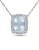Concerto .25 CT Diamond TW And 1.875 CT TGW Aquamarine Fashion Pendant With 14k White Gold Chain - BLUE