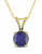 Concerto 14KY 1ct TGW 6mm Round Sapphire 4-Prong Solitaire Pendant with Chain - SAPPHIRE