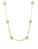 Fine Jewellery 14k Yellow Gold Circle Station Necklace - YELLOW GOLD