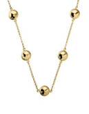 Fine Jewellery 14K Yellow Gold Puffed Station Disk Necklace - YELLOW GOLD