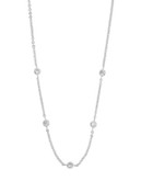 Fine Jewellery 14k White Gold Station Necklace - CUBIC ZIRCONIA