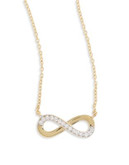 Fine Jewellery 14k Yellow Gold Infinity Pendant Necklace - CUBIC ZIRCONIA
