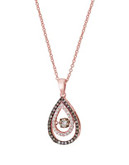 Effy 14K Rose Gold Espresso Diamond Teardrop Pendant Necklace - DIAMOND