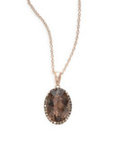 Effy 14K Rose Gold Smoky Quartz and Chocolate Diamond Pendant Necklace - QUARTZ