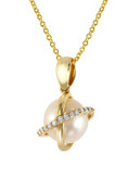 Effy Diamond and Cultured Freshwater Pearl 14K Gold Necklace - PEARL