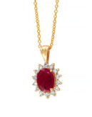 Effy 14 Karat Yellow Gold and Ruby Pendant Necklace - RUBY