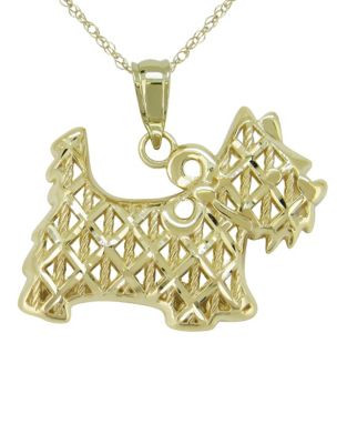 Fine Jewellery 14K Yellow Gold Dog Pendant Necklace - YELLOW GOLD