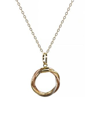 Fine Jewellery 14K Tri-Colour Gold Pendant Necklace - TRI COLOUR GOLD