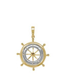 Fine Jewellery 14K Gold Ship Wheel Pendant - YELLOW GOLD