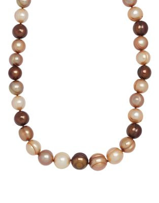 Honora Style Leopard Pearl Strand Necklace - MULTI