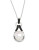 Honora Style Pearl and Spinel Open Pendant Necklace - WHITE