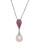 Honora Style Pink Pearl and Rhodolite Drop Pendant Necklace - PINK