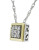 Fine Jewellery 0.054TCW Diamond Square Two-Tone Pendant Necklace - DIAMOND