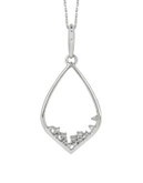 Fine Jewellery 0.1TCW Diamond and 14K White Gold Triangle Necklace - DIAMOND