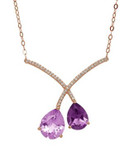 Town & Country 14K Yellow Gold Necklace with Amethyst and .092 TWC Diamonds - AMETHYST