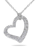 Concerto Pave Diamond Heart Necklace - DIAMOND