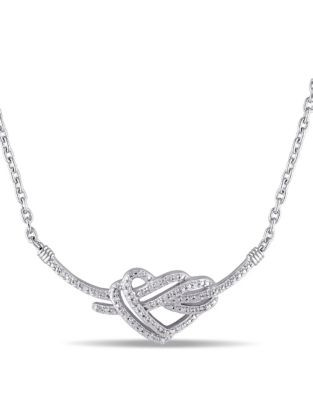 Concerto Diamond Knotted Heart Necklace - DIAMOND