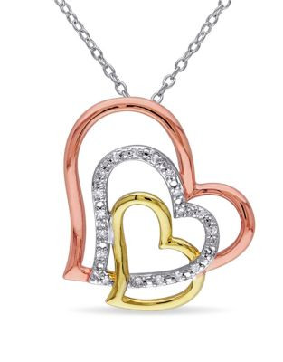 Concerto Diamond Tri-Colour Heart Necklace - DIAMOND