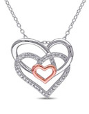 Concerto Diamond Two-Tone Triple Heart Necklace - DIAMOND