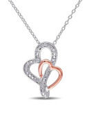 Concerto Diamond Two-Tone Interlocking Hearts Necklace - DIAMOND